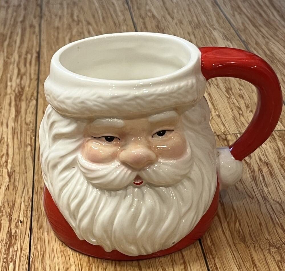 Russ Berry Santa Head Mug Figural 4” Large VGC